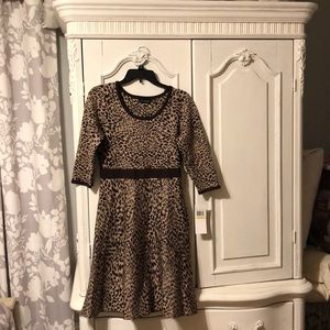 Nina Leonard leopard sweater dresses NWT med